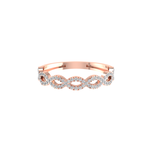 1.0CT Moissanite Diamond Infinity Crossover Delicate Wedding Band 14kt Rose Gold Over Sterling Silver