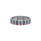 2.0CT Ruby Sapphire Emerald Cocktail Three Row Full Eternity Wedding Anniversary Band Ring 925 Sterling Silver