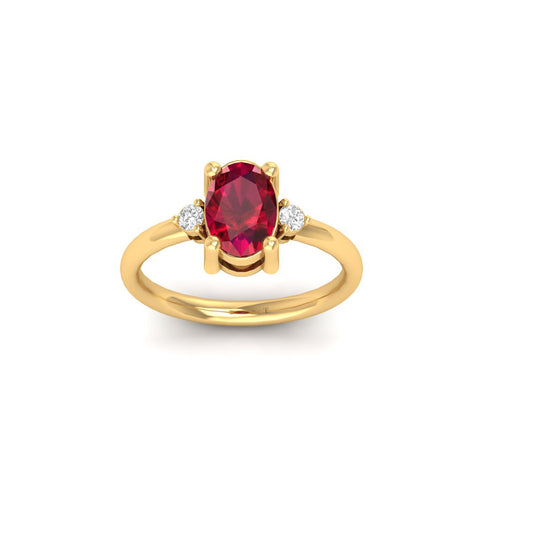 1.35 Carat Oval Garnet Ring In 18kt Gold Over Sterling Silver