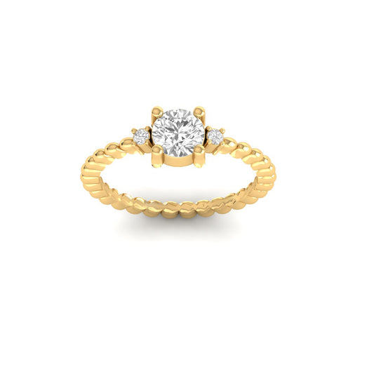 True Elegant Moissanite Diamond Ring In 18kt Gold Over Sterling Silver