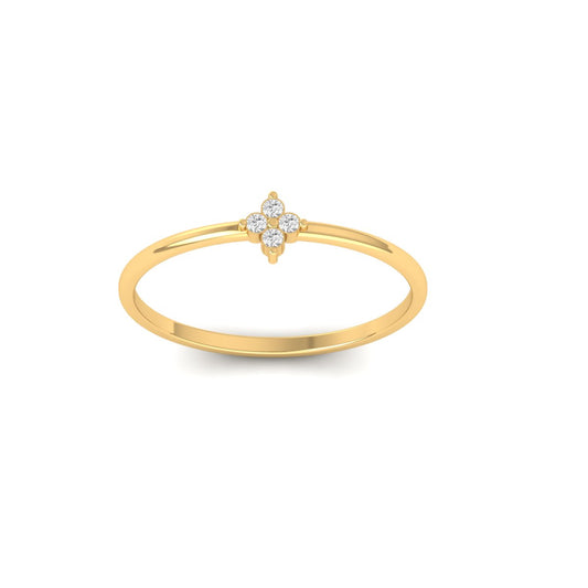 Moissanite Stacable Dainty Ring 18kt Gold Over Sterling Silver