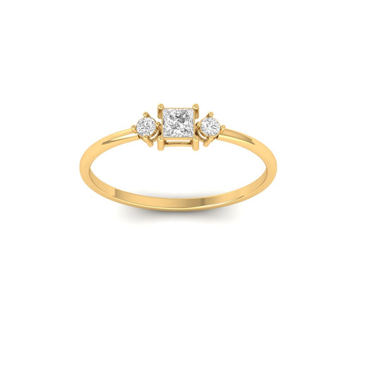 True Elegant Moissanite Promise Ring 18kt Gold Over Sterling Silver