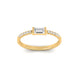 True Elegant Baguette Moissanite Diamond Ring 18kt Gold Over Sterling Silver