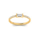 True Elegant Baguette Moissanite Diamond Ring 18kt Gold Over Sterling Silver