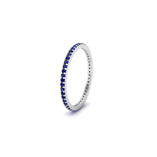 1.0CT Sapphire Stackable Full Eternity Wedding Engagement Band 925 Sterling Silver