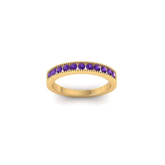 Amethyst Stackable Ring 925 Sterling Silver Eternity Band for Women Birthstone Wedding Band Anniversary Rings