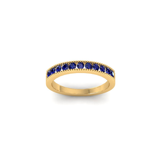 True Elegant Blue Sapphire Stackable Ring 925 Sterling Silver 18kt Gold Over Sterling Silver