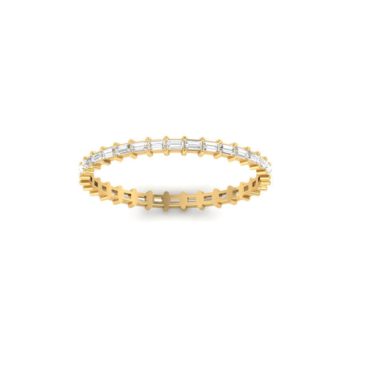 1ct Baguette Moissanite Minimalist Eternity Wedding Ring Band In 18kt Gold Plated Over Sterling Silver