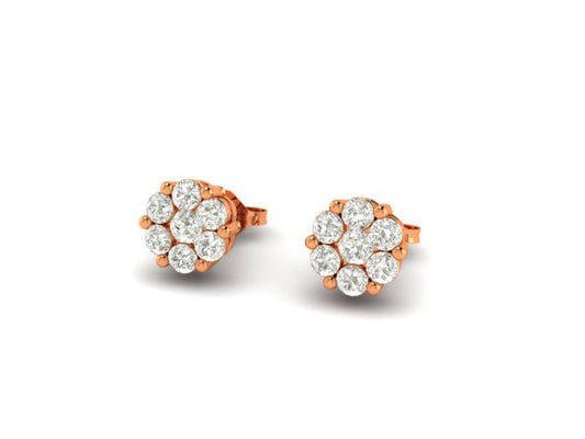 1.40 Carat VVS1 Clarity Moissanite Cluster Flower Stud Earrings 925 Sterling Silver