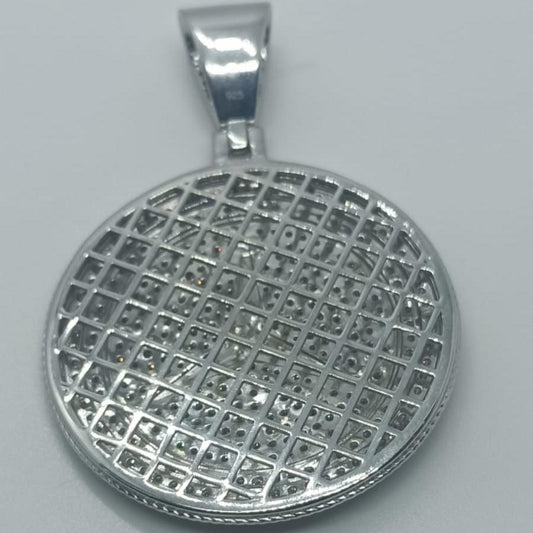 4.5CT Moissanite Diamond Pave Set Medallion Hip Hop Pendant For Men In Sterling Silver 925