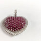 True Elegant 2.0Ct Ruby And Moissanite Diamond Heart Pendant In Sterling Silver 925