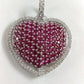 True Elegant 2.0Ct Ruby And Moissanite Diamond Heart Pendant In Sterling Silver 925