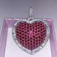 True Elegant 2.0Ct Ruby And Moissanite Diamond Heart Pendant In Sterling Silver 925