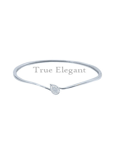 0.30CT Dainty Diamond Bangle Bracelet For Her In Sterling Silver