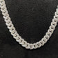 True Elegant Men's Sterling Silver Cuban Chain with Moissanite Diamonds - Ultimate Luxury HIP HOP Chain