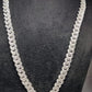 True Elegant Men's Sterling Silver Cuban Chain with Moissanite Diamonds - Ultimate Luxury HIP HOP Chain