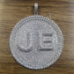 4.0Ct Moissanite Diamond Pave Set Medallion Letter JE Hip Hop Pendant For Men In Sterling Silver