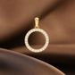 0.31CT Moissanite Dainty Karma Circle Pendant In 18kt Gold Ovar Sterling