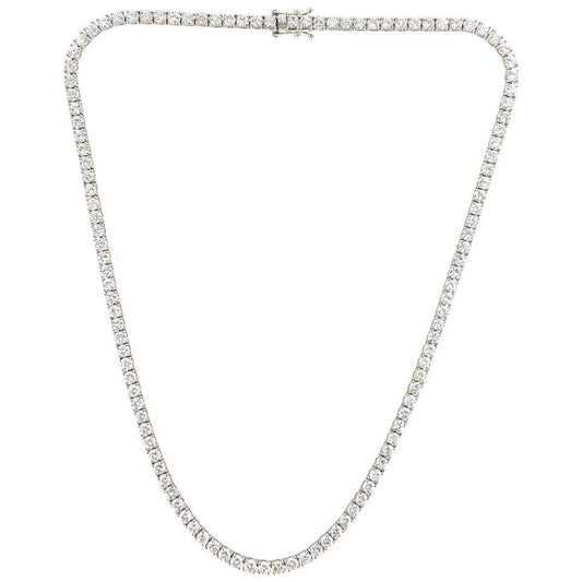 True Elegant 7.0CT Moissanite Diamond Tennis Necklace For Men And Women In 18kt Gold Sterling Silver