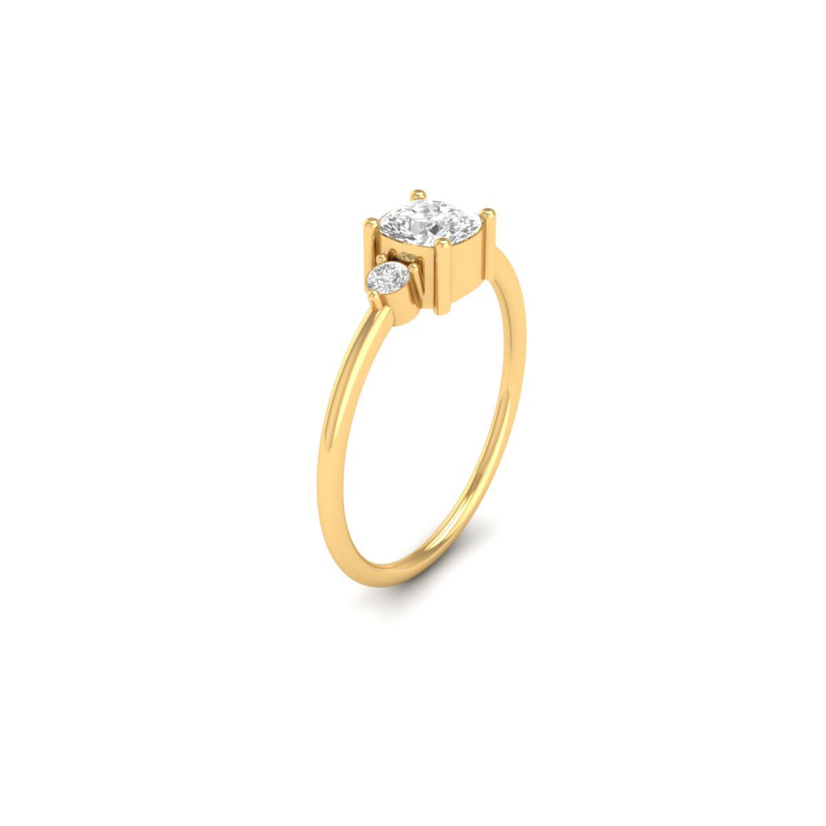 Cushion Cut Three Ston...