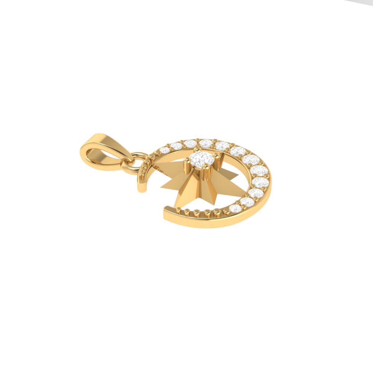 Moon and Star Pendant ...
