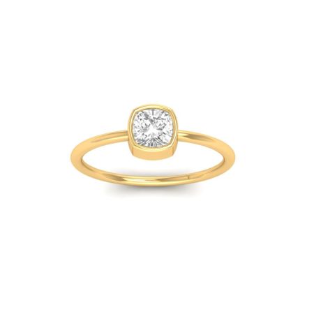 Bezel Set Cushion Halo Moissanite Solitaire Ring Wedding 925 Sterling Silver Promise Ring For Women's