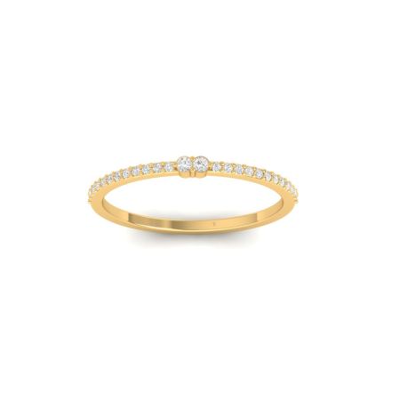Double Stone Accent Moissanite Dainty Band Ring Weeding Women's Anniversary Band 925 Sterling Silver