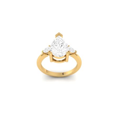 Pear Cut Three Stone Moissanite Wedding Engagement 925 Sterling Silver Three Stone Ring